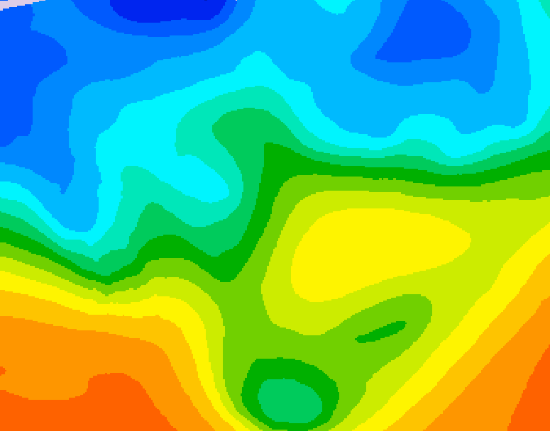 GDPS 500 millibar geopotential height 096 hour forecast chart for Canada based on 2025/10/25 1200Z data