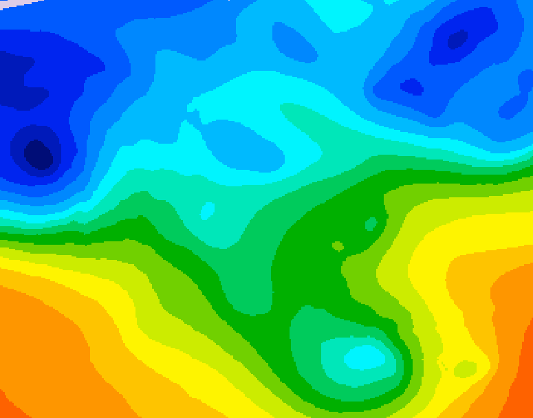 GDPS 500 millibar geopotential height 132 hour forecast chart for Canada based on 2025/10/25 1200Z data