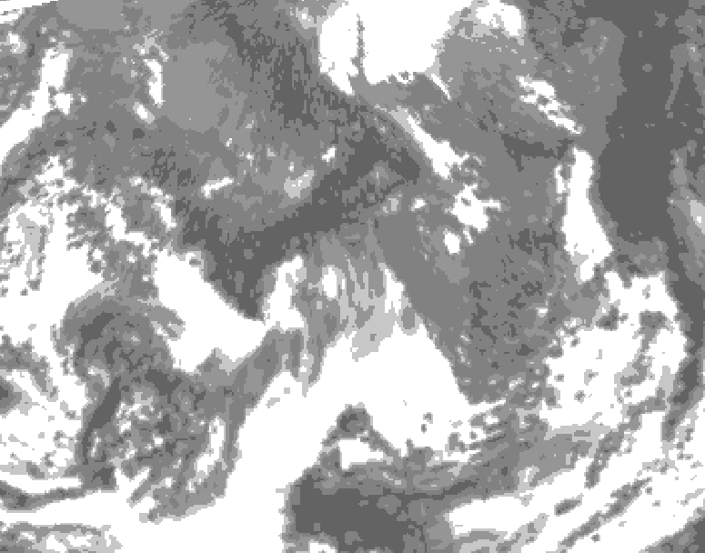 GDPS total cloud 024 hour forecast chart for Canada based on 2025/10/25 0000Z data