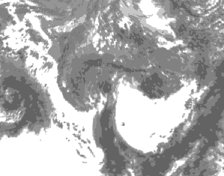 GDPS total cloud 096 hour forecast chart for Canada based on 2025/10/25 0000Z data