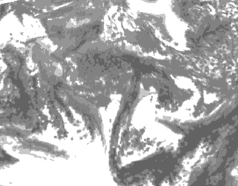 GDPS total cloud 120 hour forecast chart for Canada based on 2025/10/25 0000Z data