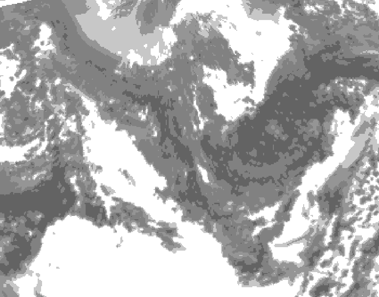 GDPS total cloud 204 hour forecast chart for Canada based on 2025/10/25 0000Z data
