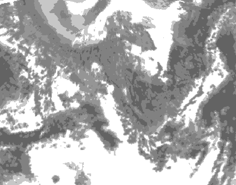 GDPS total cloud 228 hour forecast chart for Canada based on 2025/10/25 0000Z data