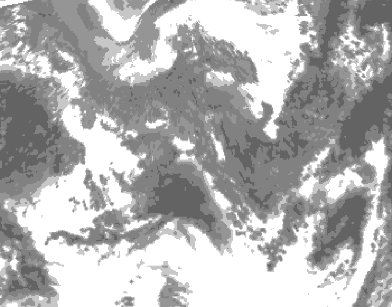 GDPS total cloud 240 hour forecast chart for Canada based on 2025/10/25 0000Z data