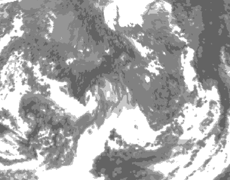 GDPS total cloud 012 hour forecast chart for Canada based on 2025/10/25 1200Z data