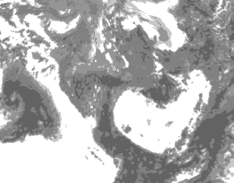 GDPS total cloud 084 hour forecast chart for Canada based on 2025/10/25 1200Z data