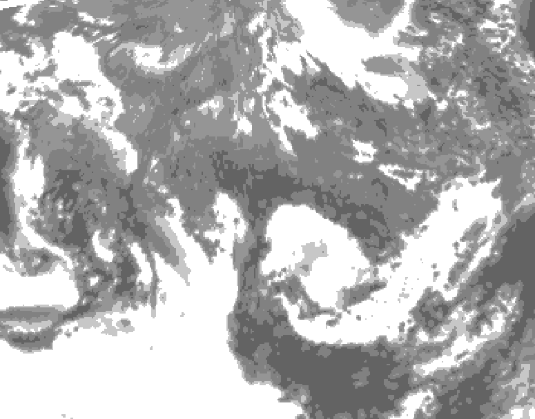 GDPS total cloud 096 hour forecast chart for Canada based on 2025/10/25 1200Z data