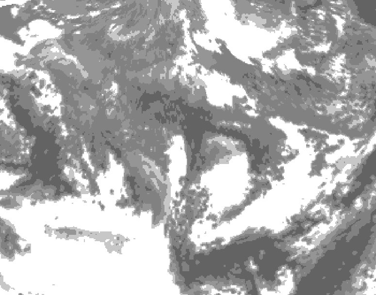 GDPS total cloud 108 hour forecast chart for Canada based on 2025/10/25 1200Z data