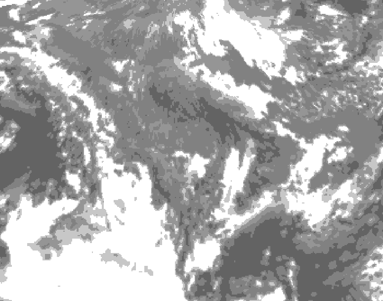 GDPS total cloud 120 hour forecast chart for Canada based on 2025/10/25 1200Z data