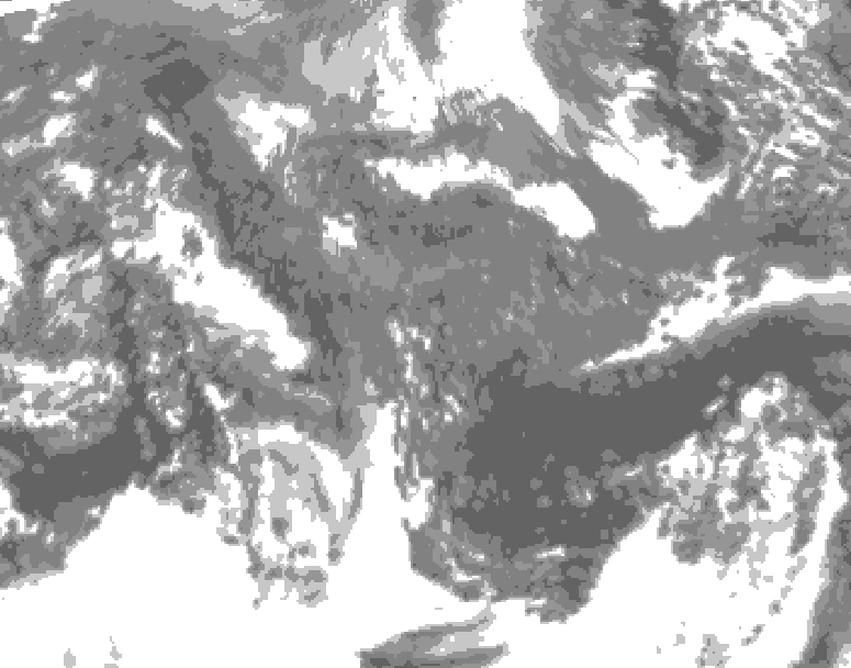 GDPS total cloud 156 hour forecast chart for Canada based on 2025/10/25 1200Z data