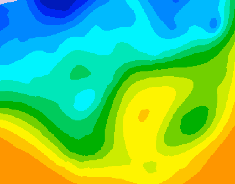 GDPS 500 millibar geopotential height 036 hour forecast chart for Canada based on 2025/10/26 1200Z data