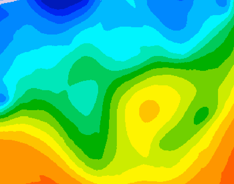 GDPS 500 millibar geopotential height 048 hour forecast chart for Canada based on 2025/10/26 1200Z data