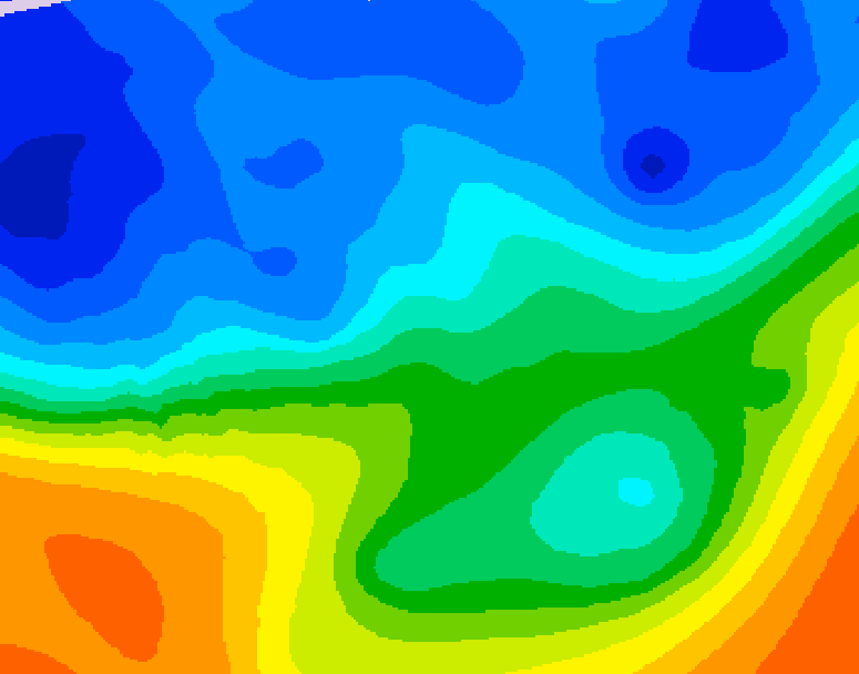 GDPS 500 millibar geopotential height 132 hour forecast chart for Canada based on 2025/10/26 1200Z data
