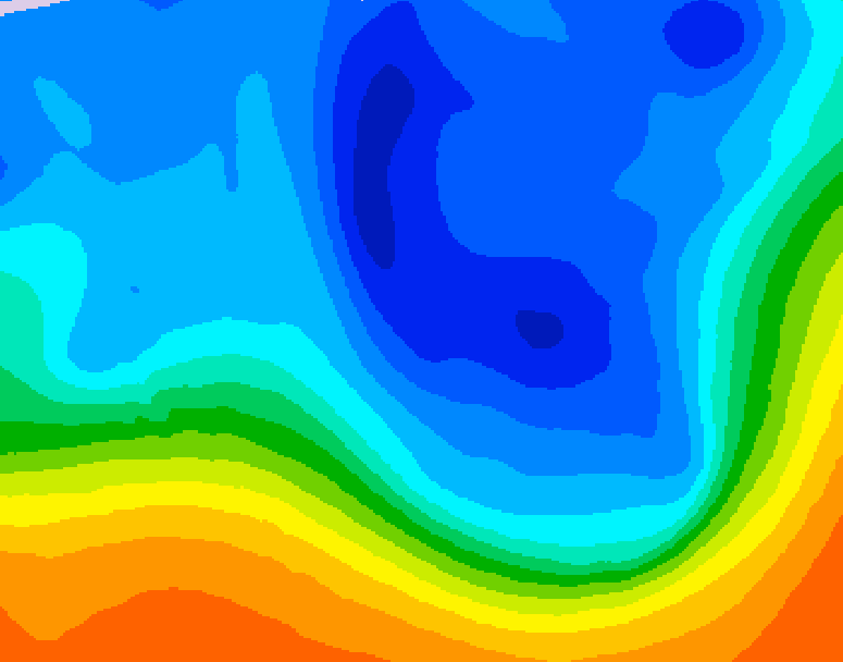 GDPS 500 millibar geopotential height 222 hour forecast chart for Canada based on 2025/10/26 1200Z data
