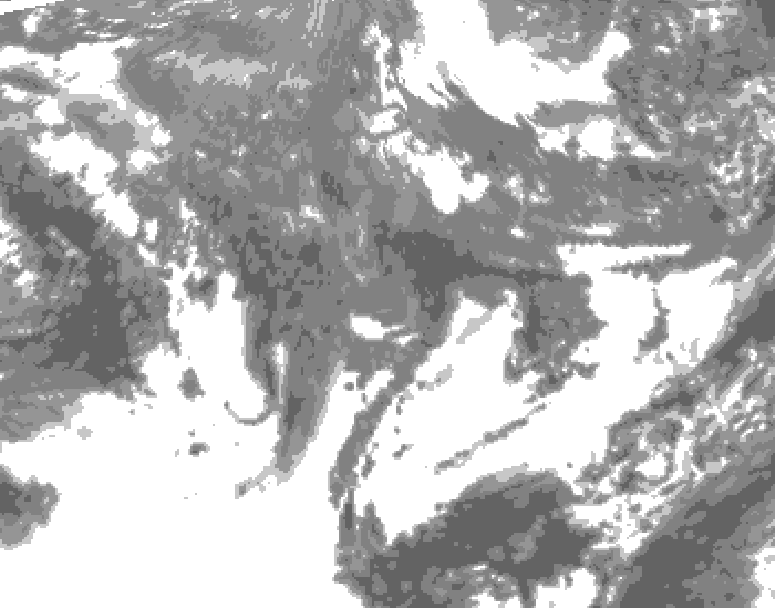 GDPS total cloud 096 hour forecast chart for Canada based on 2025/10/26 0000Z data