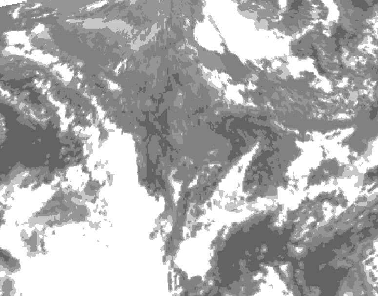 GDPS total cloud 108 hour forecast chart for Canada based on 2025/10/26 0000Z data