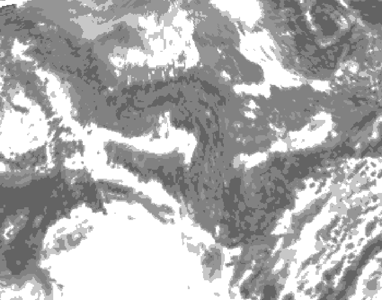 GDPS total cloud 180 hour forecast chart for Canada based on 2025/10/26 0000Z data