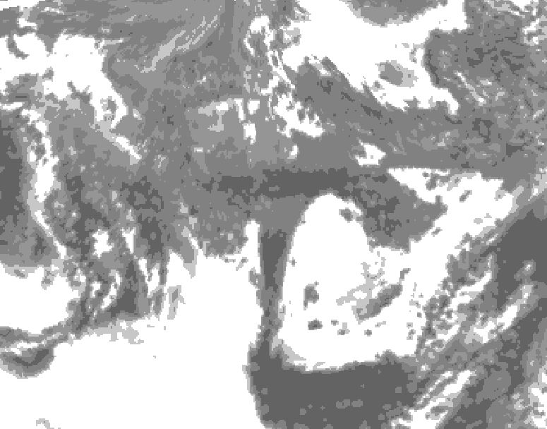 GDPS total cloud 072 hour forecast chart for Canada based on 2025/10/26 1200Z data