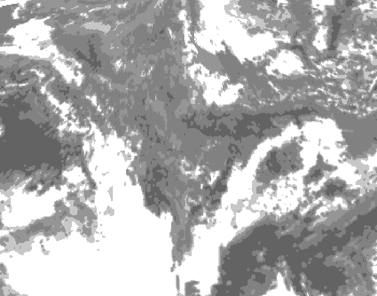 GDPS total cloud 096 hour forecast chart for Canada based on 2025/10/26 1200Z data