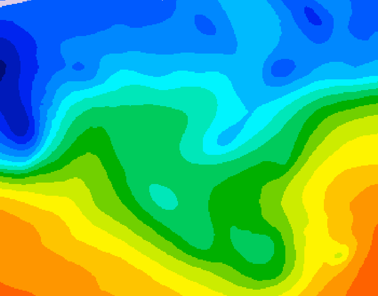 GDPS 500 millibar geopotential height 096 hour forecast chart for Canada based on 2025/10/27 0000Z data
