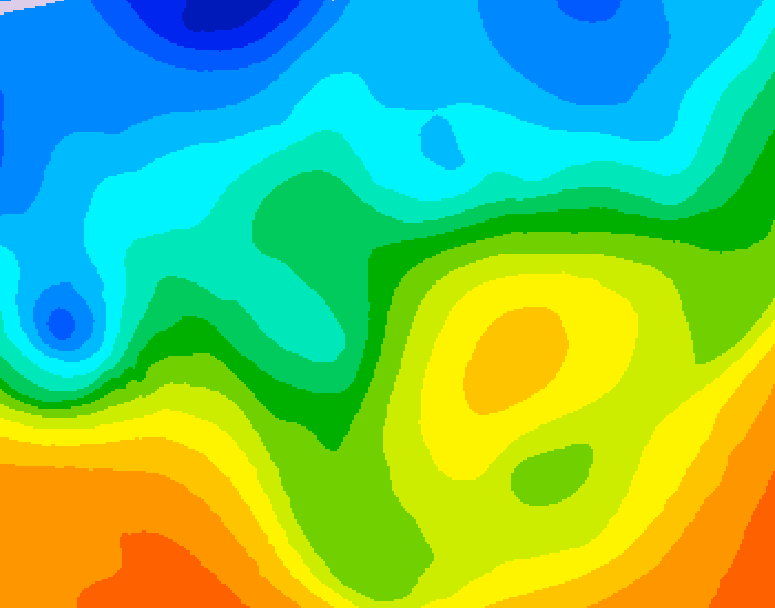 GDPS 500 millibar geopotential height 036 hour forecast chart for Canada based on 2025/10/27 1200Z data