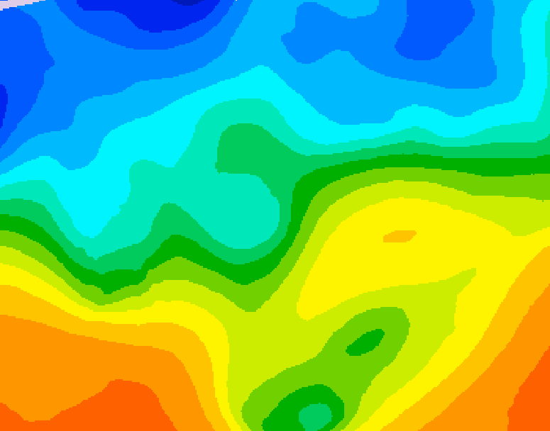 GDPS 500 millibar geopotential height 048 hour forecast chart for Canada based on 2025/10/27 1200Z data
