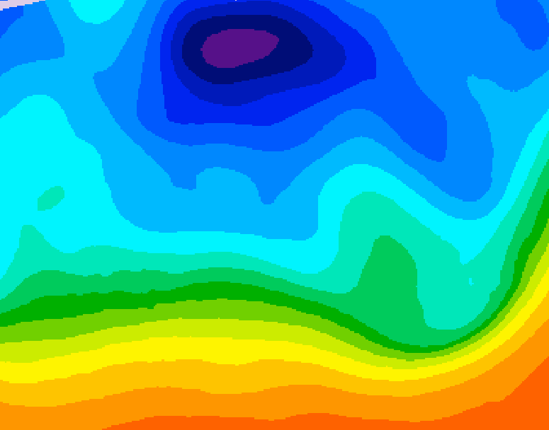 GDPS 500 millibar geopotential height 198 hour forecast chart for Canada based on 2025/10/27 1200Z data