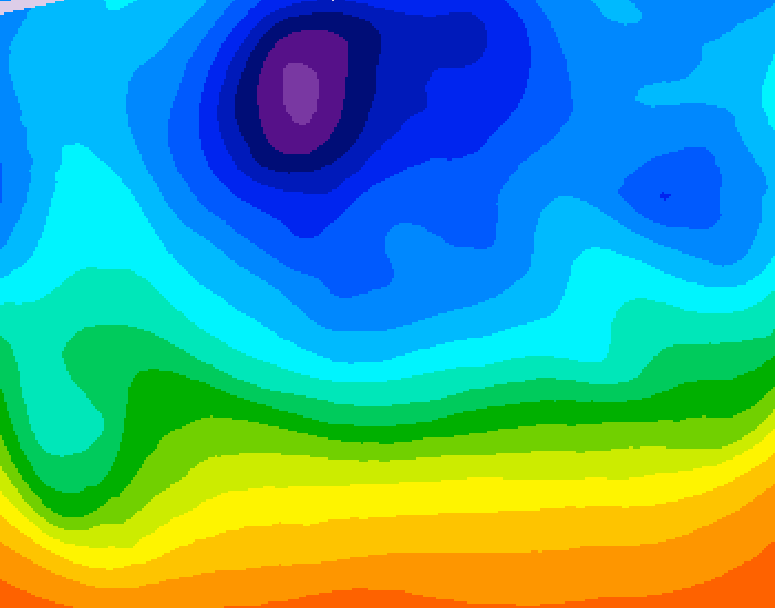GDPS 500 millibar geopotential height 222 hour forecast chart for Canada based on 2025/10/27 1200Z data