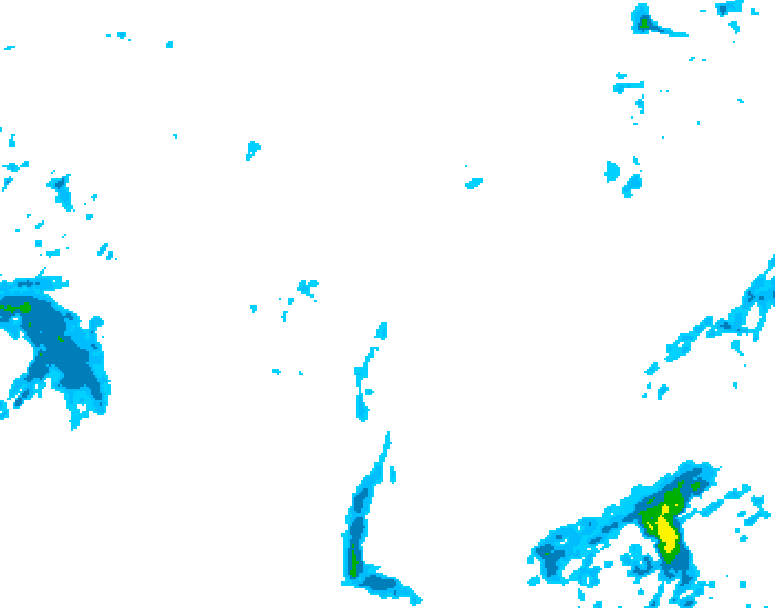 GDPS precipitation 036 hour forecast chart for Canada based on 2025/10/27 0000Z data