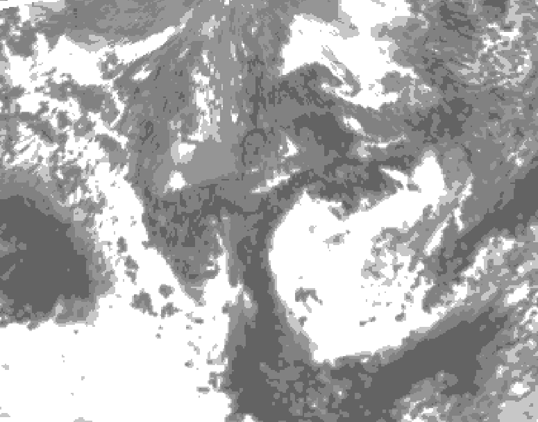 GDPS total cloud 024 hour forecast chart for Canada based on 2025/10/27 1200Z data