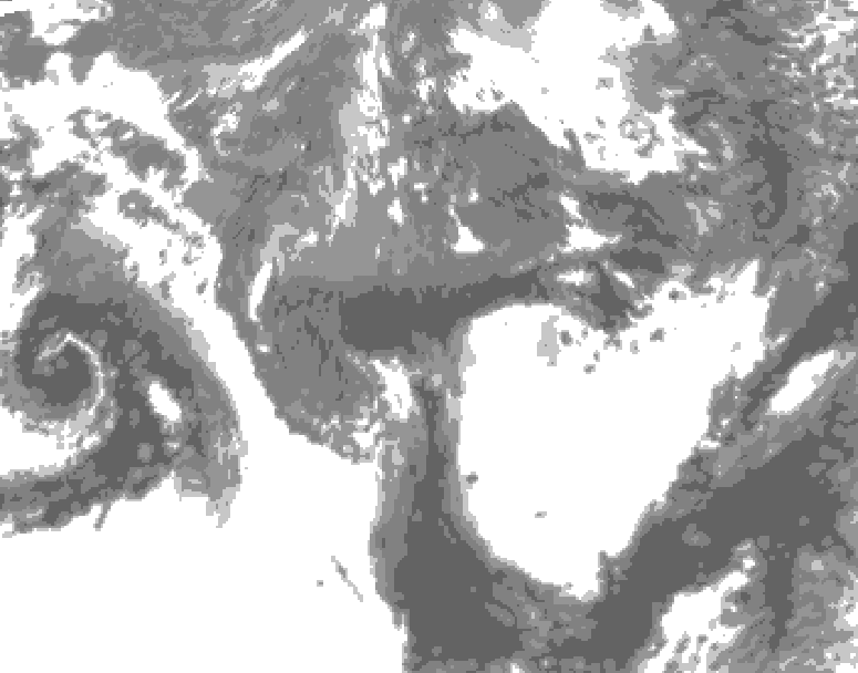 GDPS total cloud 036 hour forecast chart for Canada based on 2025/10/27 1200Z data
