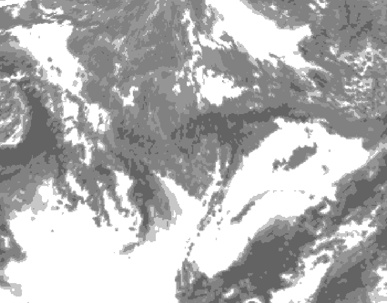 GDPS total cloud 060 hour forecast chart for Canada based on 2025/10/27 1200Z data