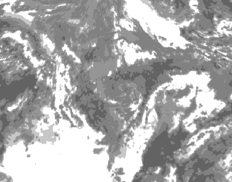 GDPS total cloud 072 hour forecast chart for Canada based on 2025/10/27 1200Z data