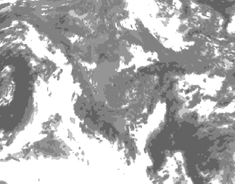 GDPS total cloud 084 hour forecast chart for Canada based on 2025/10/27 1200Z data