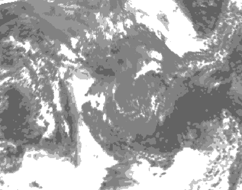 GDPS total cloud 108 hour forecast chart for Canada based on 2025/10/27 1200Z data