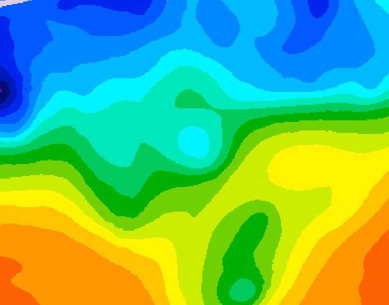 GDPS 500 millibar geopotential height 048 hour forecast chart for Canada based on 2025/10/28 0000Z data