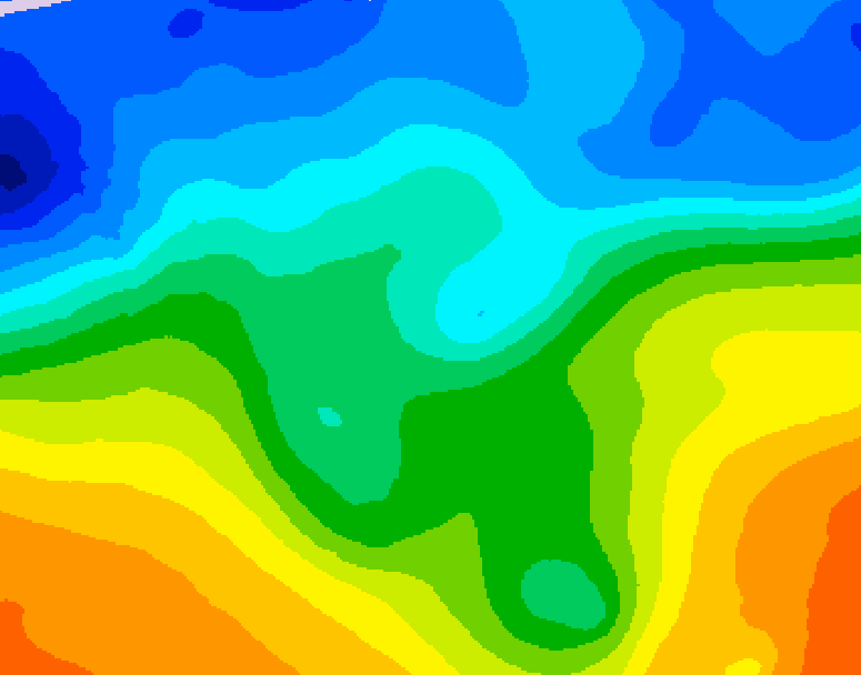 GDPS 500 millibar geopotential height 048 hour forecast chart for Canada based on 2025/10/28 1200Z data