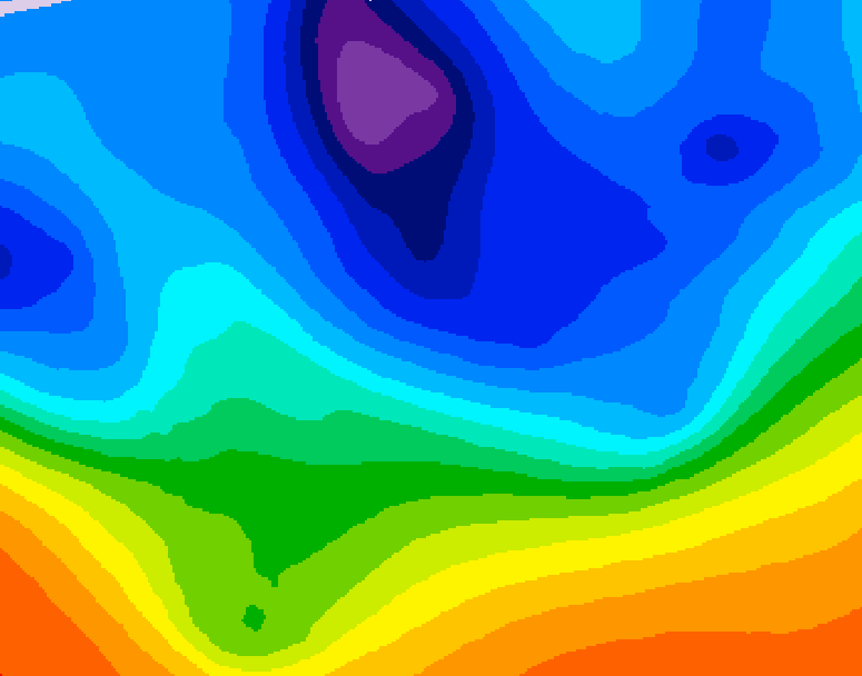 GDPS 500 millibar geopotential height 222 hour forecast chart for Canada based on 2025/10/28 1200Z data