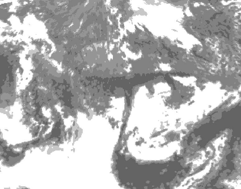 GDPS total cloud 036 hour forecast chart for Canada based on 2025/10/28 0000Z data