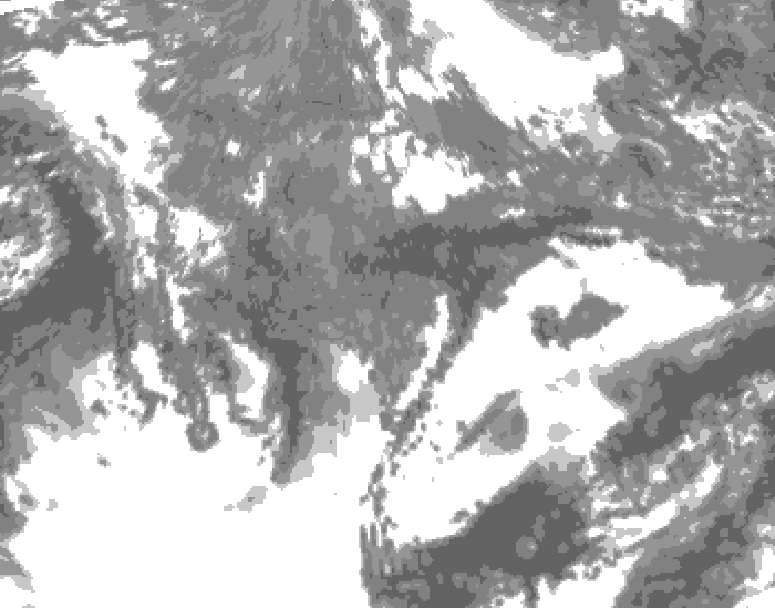 GDPS total cloud 048 hour forecast chart for Canada based on 2025/10/28 0000Z data