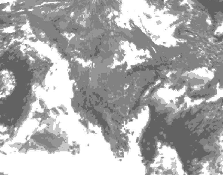 GDPS total cloud 072 hour forecast chart for Canada based on 2025/10/28 0000Z data