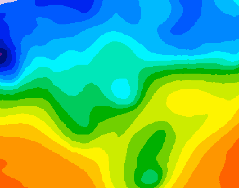 GDPS 500 millibar geopotential height 012 hour forecast chart for Canada based on 2025/10/29 1200Z data
