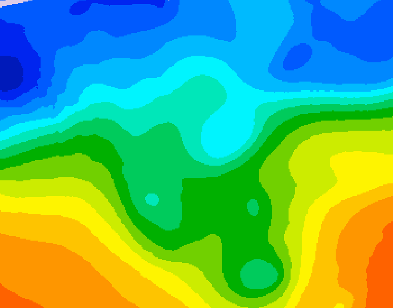 GDPS 500 millibar geopotential height 024 hour forecast chart for Canada based on 2025/10/29 1200Z data