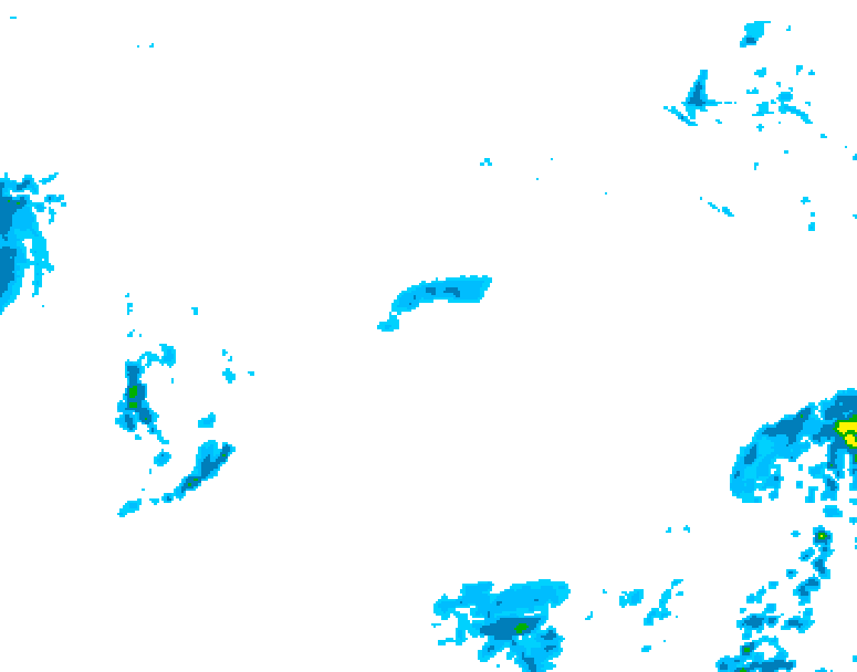 GDPS precipitation 012 hour forecast chart for Canada based on 2025/10/29 0000Z data