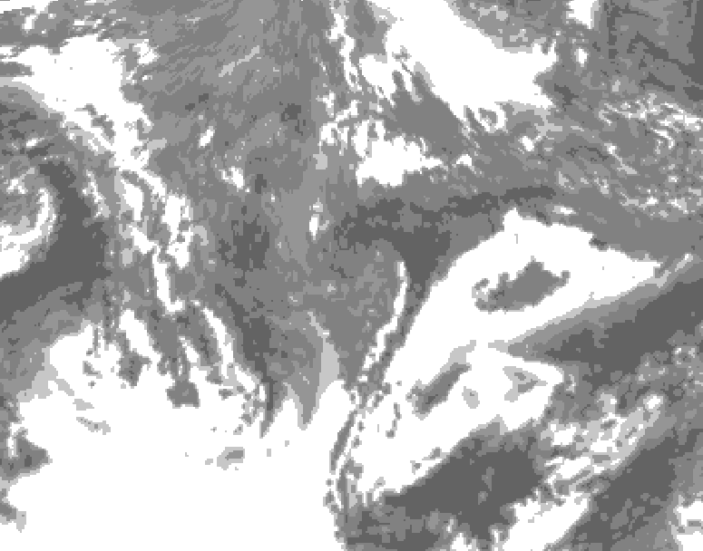 GDPS total cloud 024 hour forecast chart for Canada based on 2025/10/29 0000Z data
