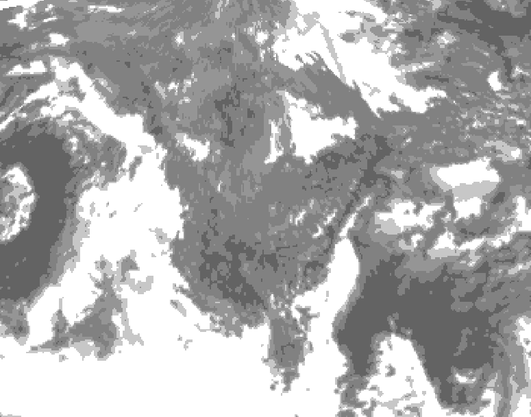 GDPS total cloud 048 hour forecast chart for Canada based on 2025/10/29 0000Z data