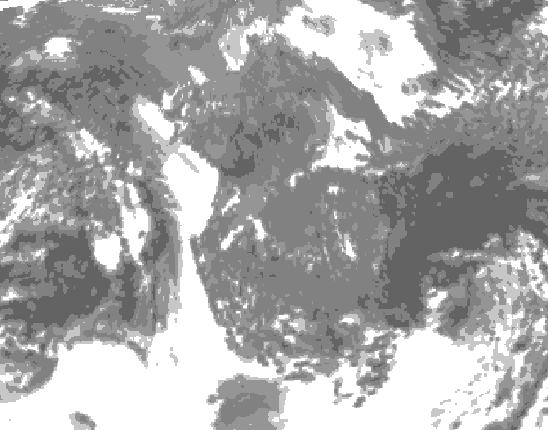 GDPS total cloud 072 hour forecast chart for Canada based on 2025/10/29 0000Z data