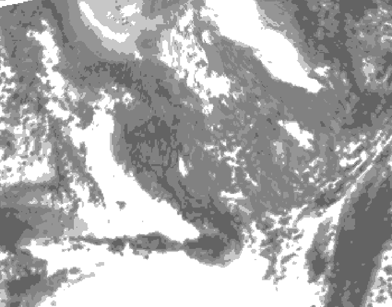GDPS total cloud 120 hour forecast chart for Canada based on 2025/10/29 0000Z data