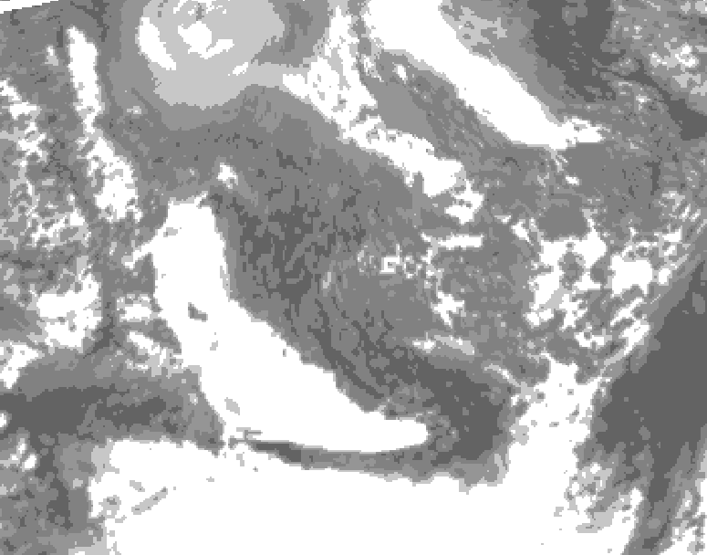 GDPS total cloud 132 hour forecast chart for Canada based on 2025/10/29 0000Z data