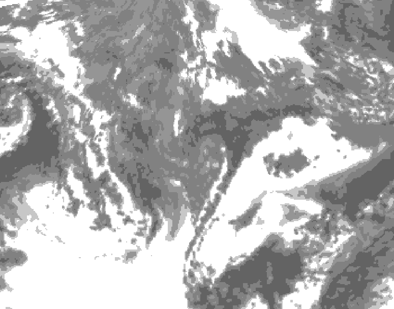 GDPS total cloud 012 hour forecast chart for Canada based on 2025/10/29 1200Z data